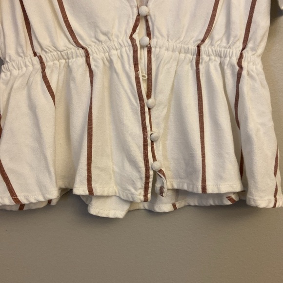 ⭐️ O’NEILL STRIP WES V-NECK BLOUSE WOMEN'S SIZE XS - Picture 6 of 15